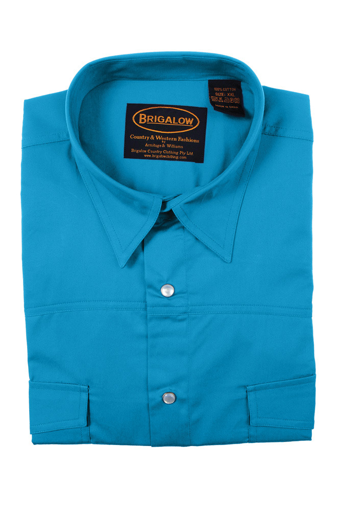 Boys 100% Cotton Cobalt Dress Shirt - 8056H - Brigalow