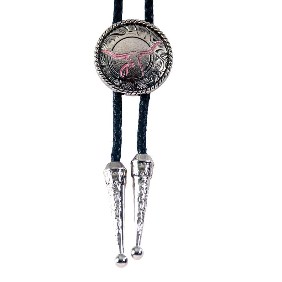 Longhorn Bolo - Pink Enamel Lines - [Bolo-13P]