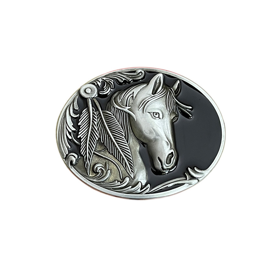 Feathered Horsehead Buckle - [TB-889C]